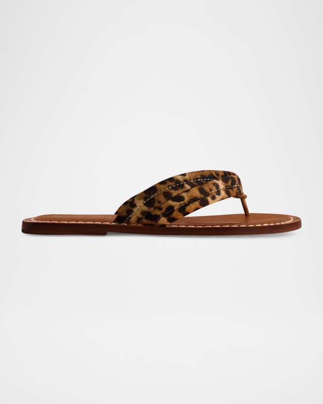 Miami Leopard Flat Thong Sandals